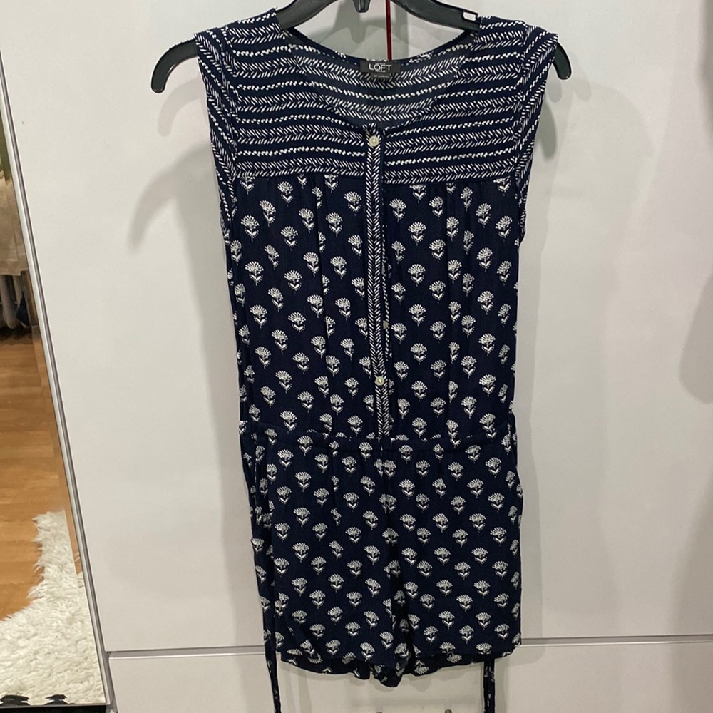 Navy buttoned up romper